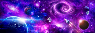 外太空火箭宇宙星球银河黑洞背景