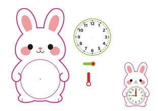 可爱兔子时钟卡通图案手工钟表
