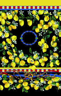 黄色花卉图案织物纹理