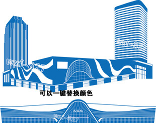 玉溪地标建筑矢量图高铁站