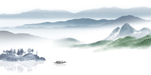 水墨山