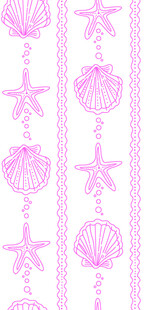 粉色海星贝壳条纹图案