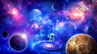 银河星球太空宇航员宇宙星空背景