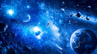 太空陨石宇航员星球宇宙星空背景