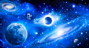 宇宙星空太空漩涡宇航员星球背景