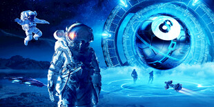 台球厅星空宇航员背景墙