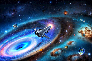 梦幻星空宇宙外太空黑洞星球背景