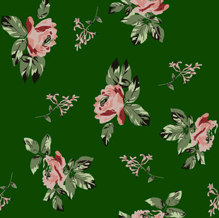 绿色底花卉图案纹理