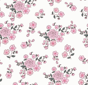 粉色花卉无缝图案背景