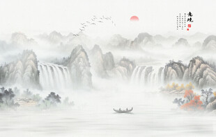 意境水墨山水画