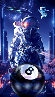 台球厅科幻星空背景墙