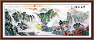 八方聚财山水画