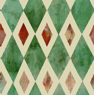 复古菱形几何花纹图案 