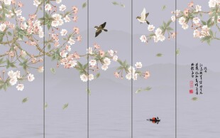 中式山水背景墙