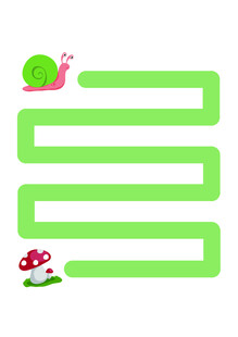 蜗牛在绿色路径上的趣味场景