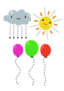 多彩气球与晴雨天气