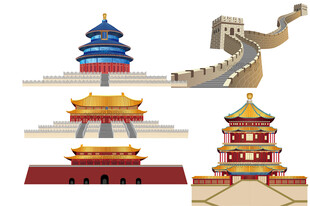 北京地标建筑天坛长城故宫颐和园