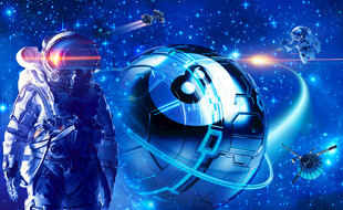 台球厅星空宇航员背景墙