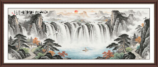 八方聚财山水画