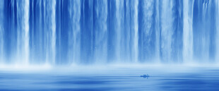 流水生财瀑布山水幕墙