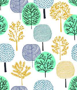 多彩树木图案背景纹理