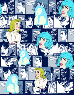 复古波普风漫画人物图案