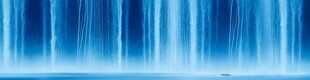 蓝色瀑布山水画