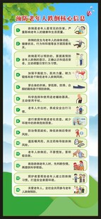 预防老年人跌倒健康核心信息展架