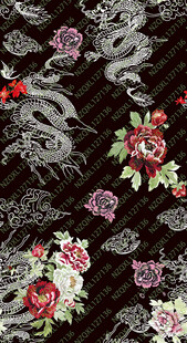 花卉龙纹图案设计