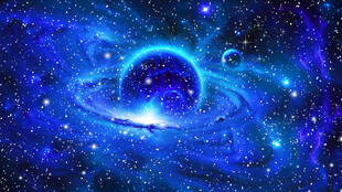蓝色星空星球