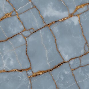 蓝金大理石纹理特写