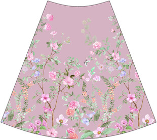 粉色花卉图案半身裙