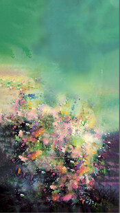 梦幻多彩花卉抽象画