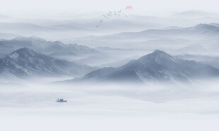 水墨山水之间意境风景画