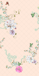 中式花卉图案淡雅清新风汉服