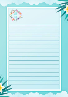 清新蓝底信纸背景