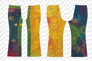 多彩扎染风女士长裤展示