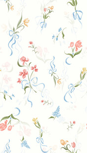 清新花卉水彩图案背景