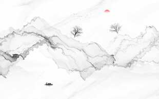 水墨画软膜天花背景