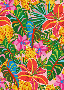 缤纷多彩热带花卉图案