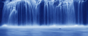 高山流水瀑布山水图