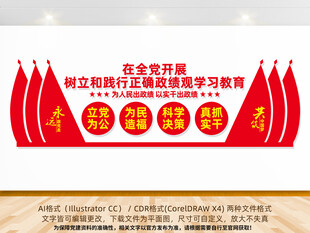 政绩观学习教育文化墙