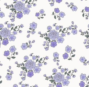 紫色花卉图案无缝背景