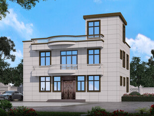 农村二层欧式别墅外观设计图效果