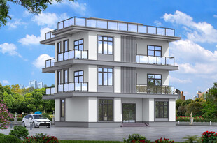 现代三层别墅外观设计