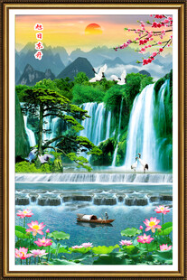 山水画风景画荷花桂林山水素材-山水画风景画荷花桂林山水图片-山水画