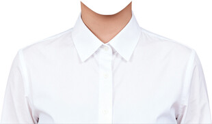 女证件照白色衬衫衣服素材