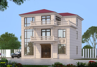 三层欧式漂亮豪华别墅外观图设计