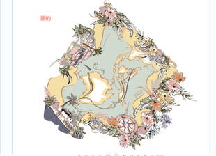 复古花卉手绘花