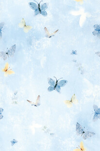 梦幻蓝底蝴蝶飞舞图案